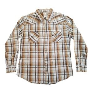 BKE Shirt Men‎ Grey PEARL SNAP Western Rodeo Rockabilly Size XXL Cotton Pockets